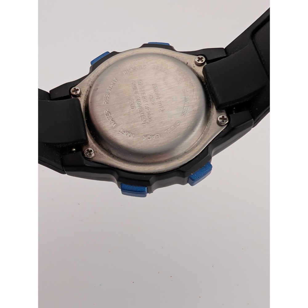 Time & Tru Digital Watch Women 32mm Case Blue Bezel‎ Black Band- New Battery - Picture 6 of 6
